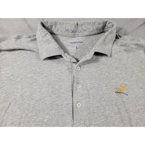 B Draddy‎ Polo Large Heather Gray L/S Golf Shirt Pima Stretch Cotton Performance